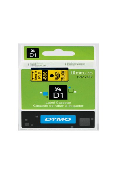 Generic Brand شريط D1 قياسي 19 مم × 7 طن أسود على أصفر 45808 S 0720880   / ديمو