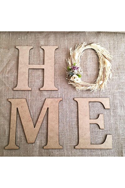 Yumak Dekor Grup Home Kuru Çiçek Süslemeli Ahşap Duvar Yazısı - Motto