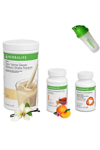 Herbalife Shake Vanilya - Çay Şeftali - Thermo Complete - Shaker