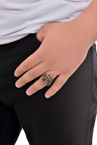 LABALABA MEN'S BRASS PLATED PIPE RING