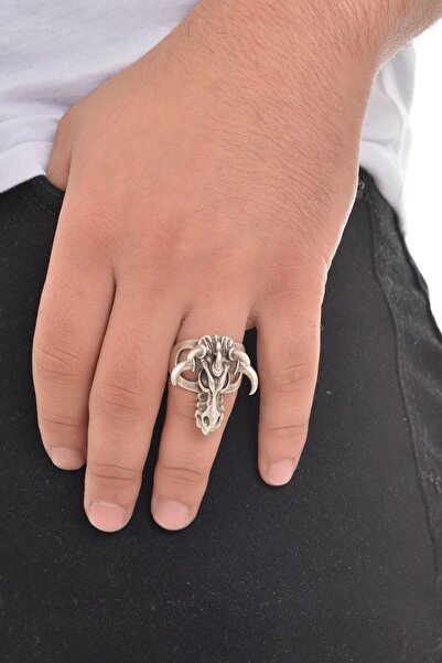 LABALABA ERKEK ANTİK GÜMÜŞ KAPLAMA GOTHIC YÜZÜK