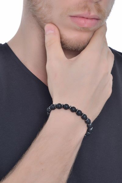 LABALABA MEN'S MATTE ONYX NATURAL STONE BRACELET
