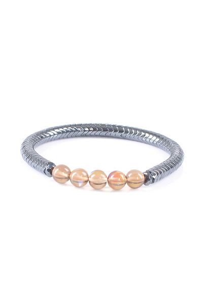 LABALABA MEN'S BROWN QUARTZ NATURAL STONE BRACELET