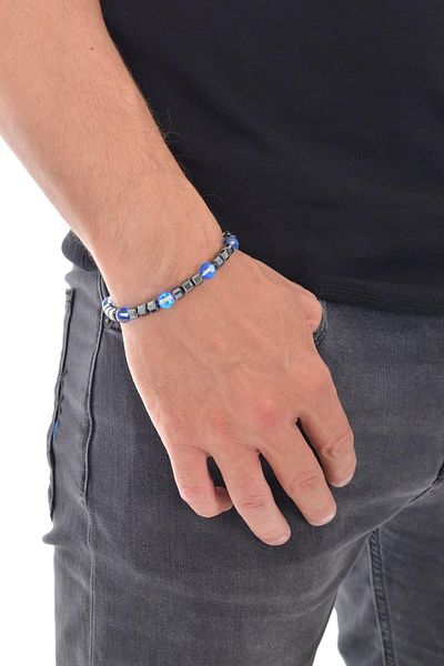 LABALABA MEN'S BLUE QUARTZ NATURAL STONE BRACELET