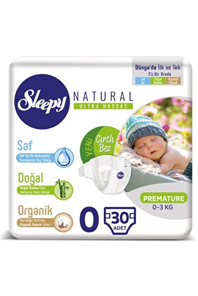 Sleepy 0 Beden Prematüre Yenidoğan 0-3 Kg 30 Adet