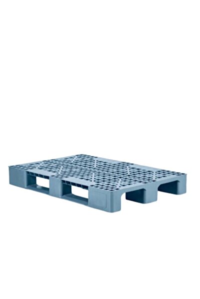 Palet Plastik 80x120x15 Cm 8,5 Kg Hijyenik (euro ) Yük Taşıma I Delikli Model Üzeri Delikli A.gri