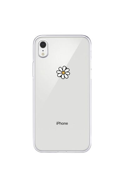 shoptocase Iphone Xr Şeffaf Papatya Desenli Telefon Kılıfı