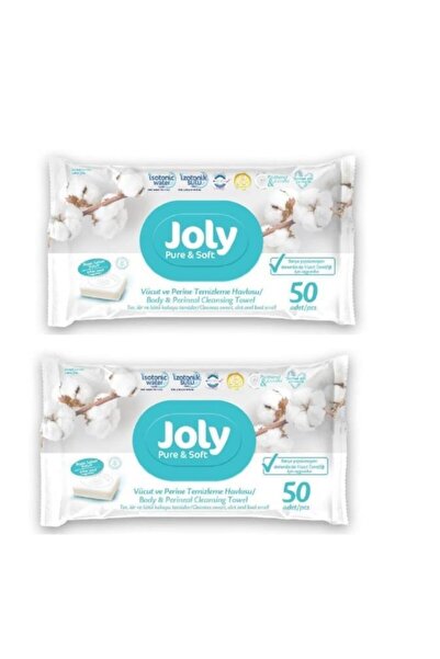 Joly Vücut Perine Bölgesi Yıkama Temizleme Havlusu 50li 2 Adet