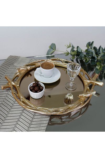 Selim Mink Colored Mavera Mirrored Tray
