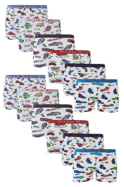Sedef Yıldızı Pachet de 12 boxer cu imprimeu colorat pentru băieți