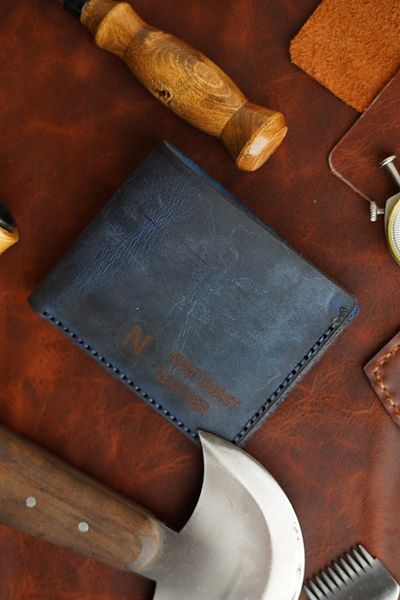 New Coast Leather 1900's Χειροποίητο ανδρικό πορτοφόλι από γνήσιο δέρμα