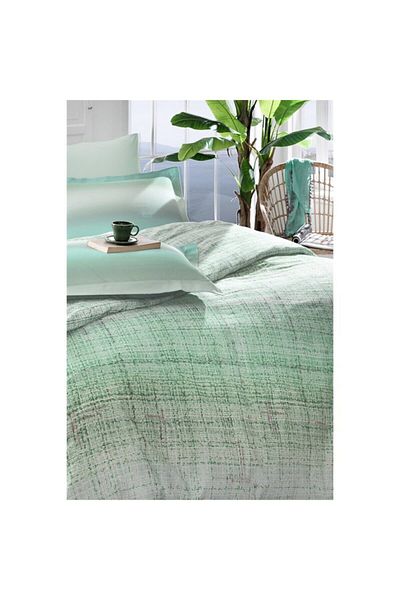 Melodie Özdilek Double Green Weave Ranforce Duvet Cover Set