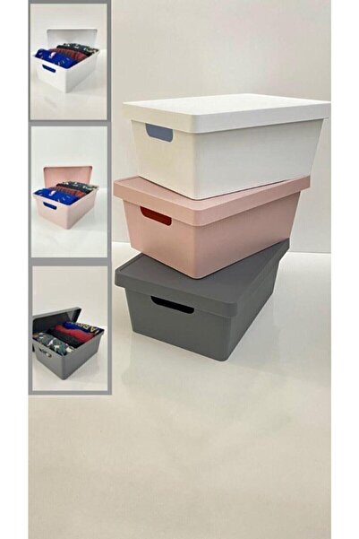 ESTİ Multi Kapaklı Kutu 10 Lt. Düzenleyici Organizer Gri