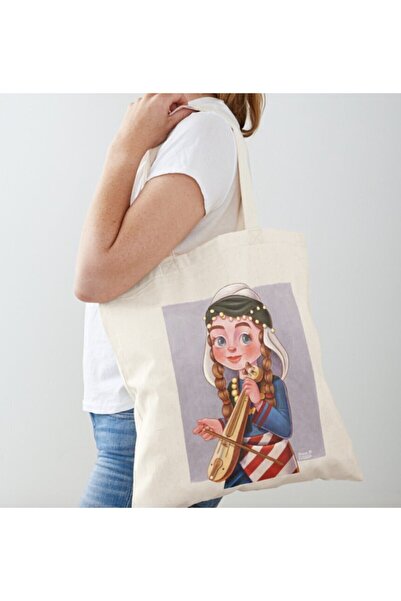 Generic Brand Black Sea Girl Designed Raw Cloth Shoulder