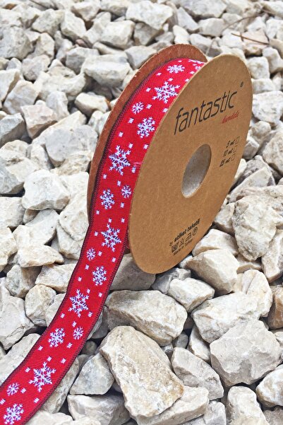 FANTASTIC KURDELE Kar Tanesi / Yılbaşı Desen Dokuma Kurdele - 16481