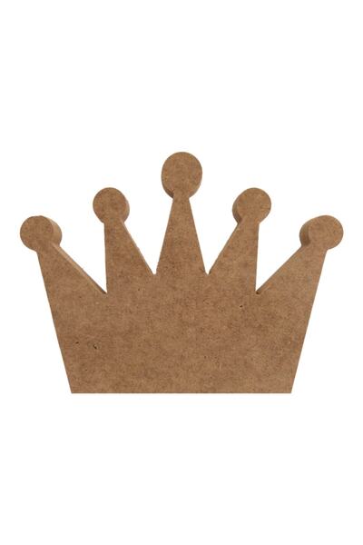 na neşeli ahşap 15 Cm Ahşap Tac Figürü 18 Mm Dik Durabilen Ahşap Boyama Ürünü...