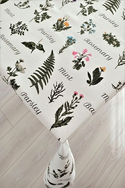 eno concept Premium Quality Linen Look White Tablecloth