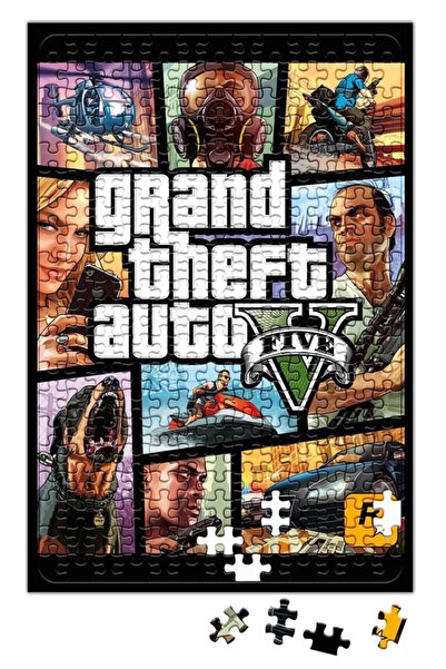 Baskı Dükkanı لغز سرقة السيارات الكبرى 5 Gta V 240 قطعة بانوراما