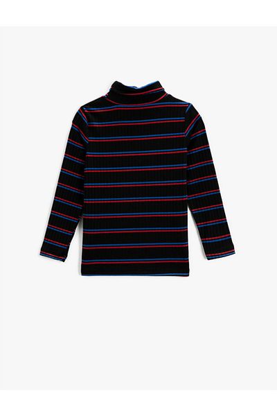 Koton Striped Turtleneck T-Shirt Long Sleeve