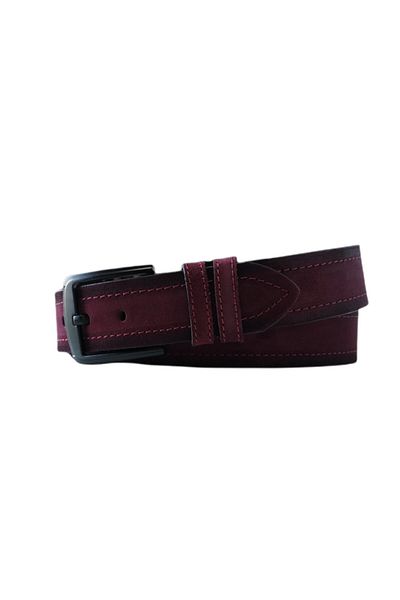 Kar-Pa 100% Genuine Leather Claret Red Suede Jeans Belt 4.5cm