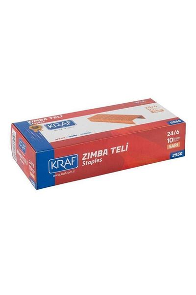 KRAF Staple Wire 24/6 Yellow 10 Boxes of 1000
