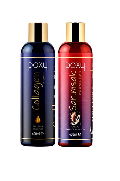 Poxy Collagen and Biotin 400 ml Shampoo - Special for Covered Hair with Garlic Extract
