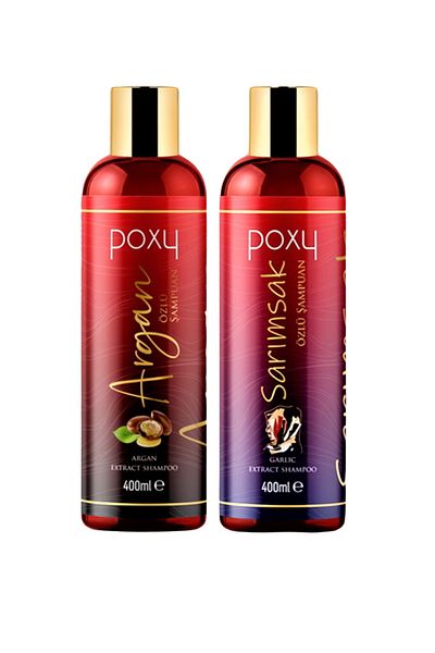 Poxy 400 ml Argan Extract Care Shampoo - Special for Closed Hair with Garlic Extract