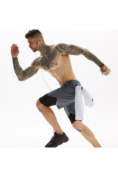 MOOLY Unisex Running And Training Sports Shorts 2 In 1