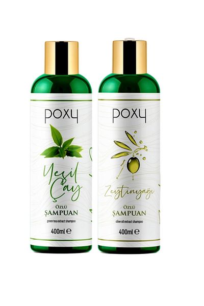 Poxy Green Tea Extract Fine String Shampoo - Olive Oil Extract, 400 ml