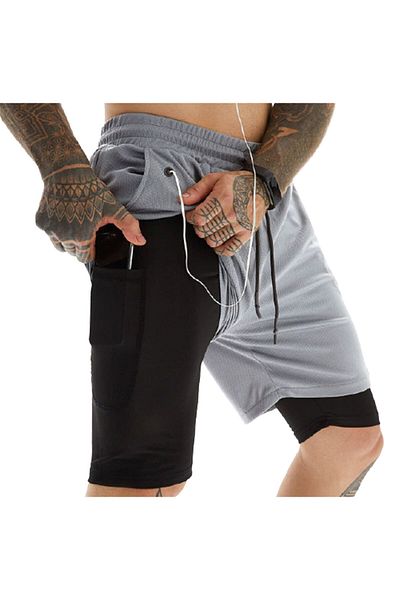MOOLY Unisex Running And Training Sports Shorts 2 In 1