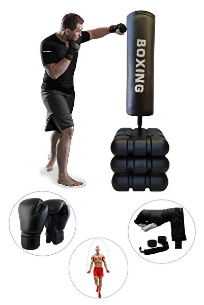 Spor Byfit 178 Cm Devrilmez Ayaklı Büyük Boks Vurma Standı + Boks Eldiveni + ...