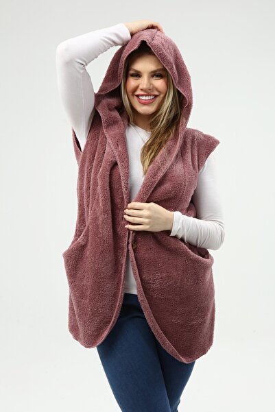 SENTEX Γυναικείο γιλέκο Welsoft Dusty Rose με τσέπες με κουμπιά