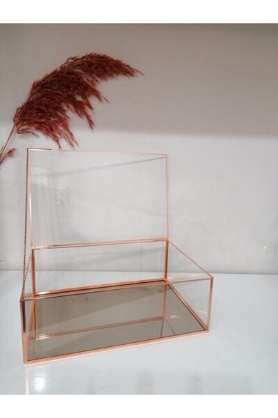 RESİTAL Bronz Aynalı 30x20x10cmlik Sanat Cam Kutu