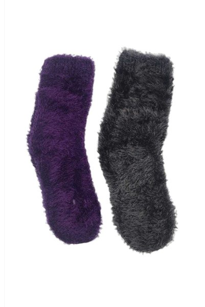 BlueStore Kadın Kalın Peluş Uyku Çorabı 2'li