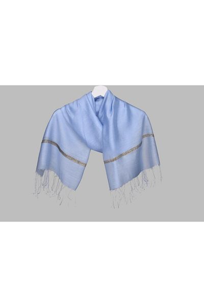 ARMANDA Glitter Striped Shawl - Baby Blue