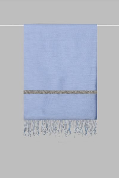 ARMANDA Glitter Striped Shawl - Baby Blue