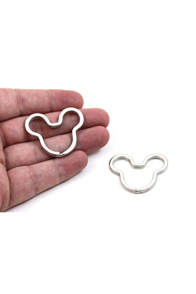 yfhobi 5 Adet - 32x39 Mm Nikel Kaplama Mıckey Mouse Anahtarlık Halkası