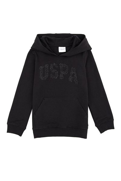 U.S. Polo Assn. Черен суичър за момиче