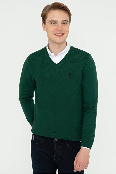 U.S. Polo Assn. Πράσινο ανδρικό πουλόβερ