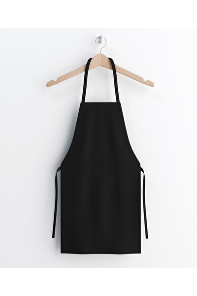 KURUMSAL AMBALAJ Black Gabardine Fabric Kitchen Cook Apron