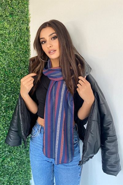 TAKIŞTIR Eșarfă unisex cu dungi de culori mixte
