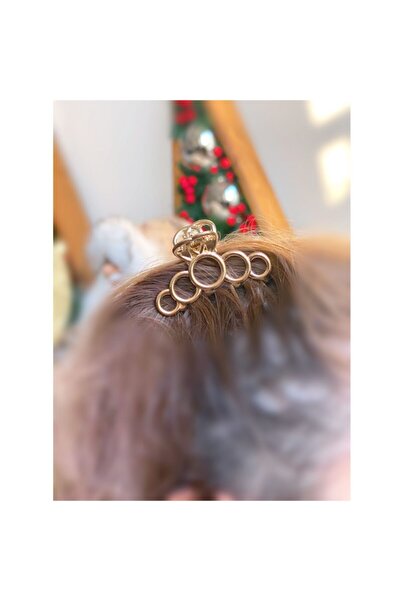 QUEEN AKSESUAR Gold Gold Small Metal Empty Balloon Ring Latch Buckle Women's Children