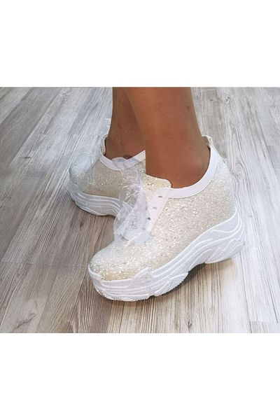 Ayakkabı Tutkusu Stilo ® Inside Hidden Heel Bridal Shoes 12cm