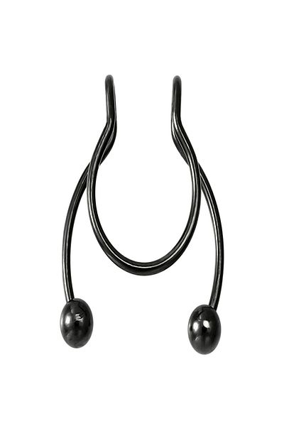 axexuar Black Color Snap-On Snap-On Compression Surgical Steel Non-Perforated Septum Fake Piercing to Nose