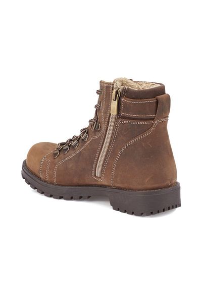 Kinetix Cizme din piele naturală Sardone Sand cu fermoar și blană