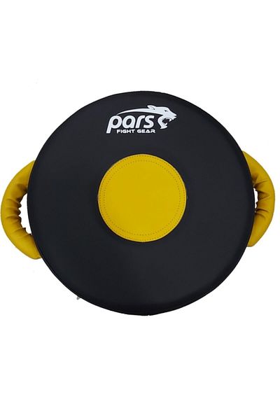 Pars Genuine Leather Round Boxing Impact Pillow Black-yellow