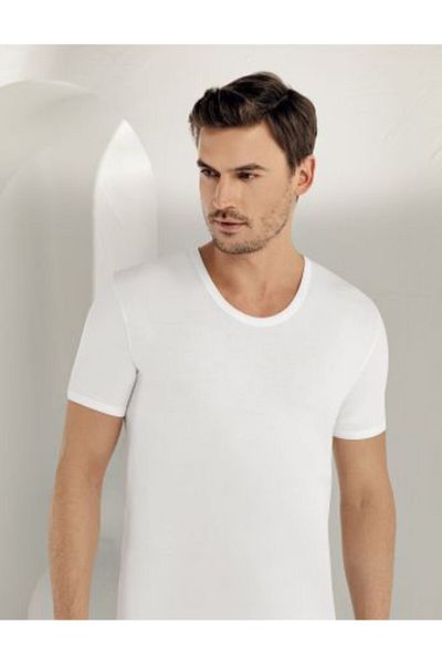 Şahinler Crew Neck Half Sleeve Combed Cotton Men's Undershirt
