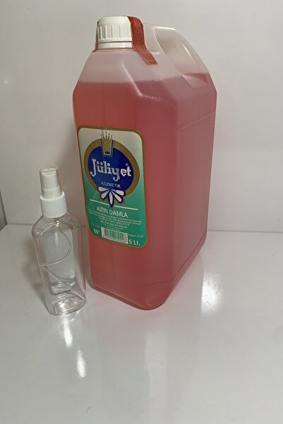 JÜLİYET 1 Adet 5 Lt 60 Derece Altın Damla Kolonyası 100 Mle Sprey Kolonya Hediye