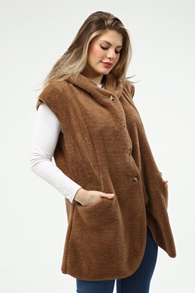 SENTEX Welsoft Buttoned Camel Women's Vest with Pockets