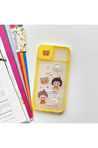 WANNA PROTECT Iphone X Xs Kamera Korumalı Sürgülü Baskılı Silikon Kılıf